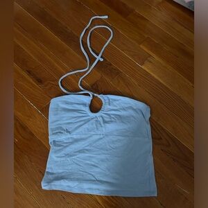 Light blue hollister tie halter top